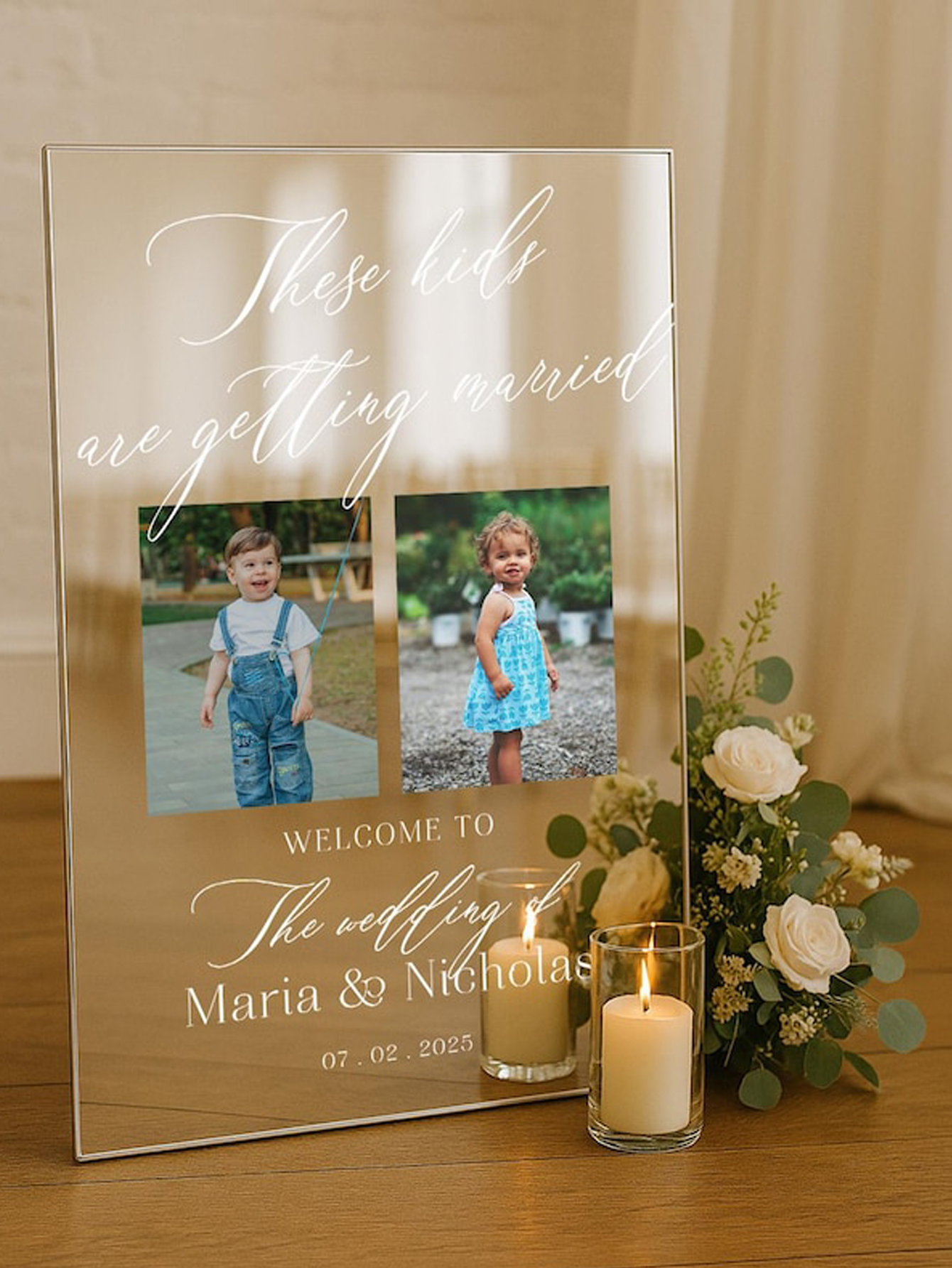 Custom Acrylic Photo Wedding Welcome Sign